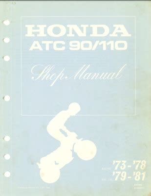 Honda atc90 1973 1978 atc110 1979 1981 factory service manual. - Manuale delle parti del carrello elevatore hyster h50ft.