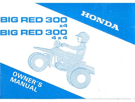Honda big red 300 repair manual. - Manual book for volvo heavy equipment.