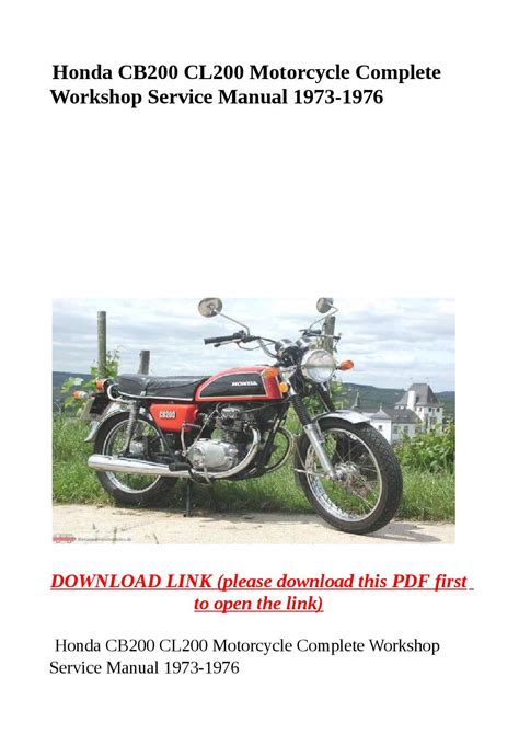 Honda cb200 cl200 motorcycle service repair manual download. - Compétence et exécution des jugements en europe.