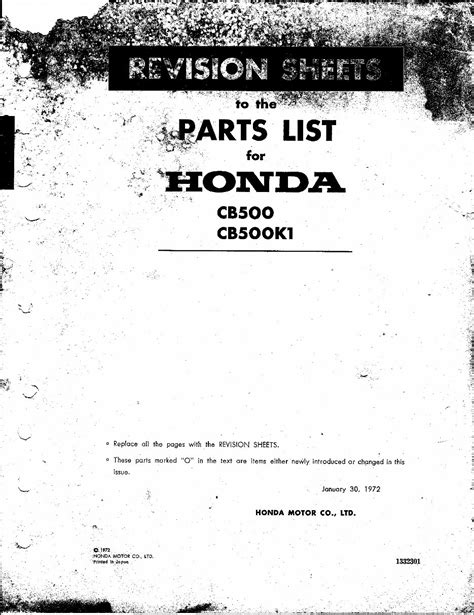 Honda cb500 parts manual catalog 1971 1975. - Apôtre de l'afrique au xixe siècle.