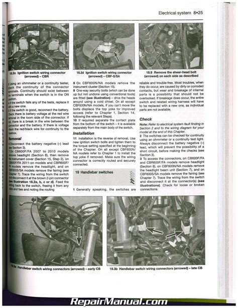 Honda cb600f hornet 2008 service handbuch. - Manuale di riparazione ford 2 5td.