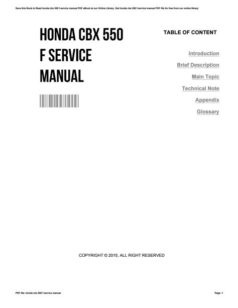 Honda cbx 550 f service manual. - Manuale delle tariffe del lavoro chilton.