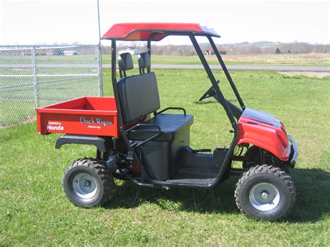 Honda chuck wagon. Phone: (231) 203-7001. View Details. Email Seller Video Chat. Model CW11/TW11, PIN: BDMUTXH1K7A13516A, gas engine, 2 seat, dump cart, 4 post canopy, cup holders, lights. Runs and drives. Limited function check completed at check in. [SPORTWORK UTILITY DU...See More Details. Get Shipping Quotes. 