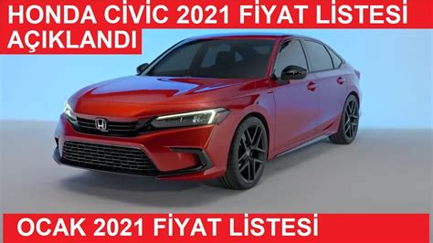 Honda civic 2021 fiyat listesi