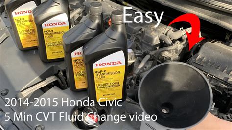 This requires transmission fluid changes more frequently than recommended by the Maintenance Minder. ... I just bought 4 quart of CVT fluid from Honda dealership, i'm going to change mine tomorrow. Costs me $50 USD for 4 qt, if i take it into the dealership, they charge $160 for labor and parts. ... 2018 Honda Civic Sport Touring; 2009 Honda …. 
