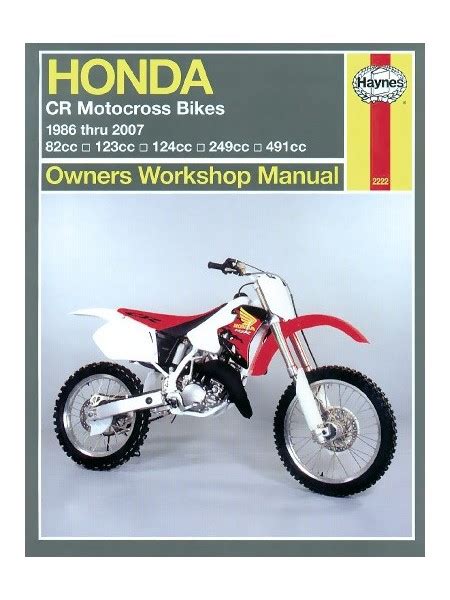 Honda cr motocross bikes 86 07 owners workshop manual. - Rccg 2015 teachers sunday schl manual.