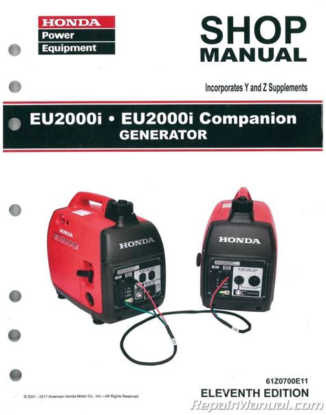 Honda eu2000i eu2000 generator service repair shop manual. - En el reino de los bidyogo.