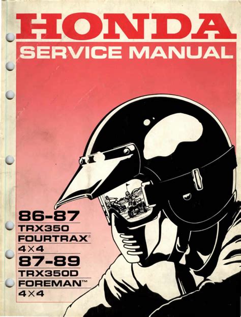 Honda fourtrax 350 foreman 350d service manual repair 1986 1989 trx. - Sony ta sa200wr amplifier receiver service manual.