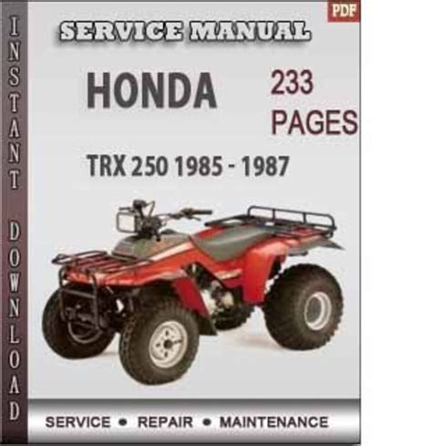 Honda fourtrax service manual 250 cc. - Problema de los medanos en el país.