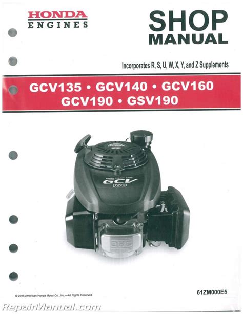 Honda gcv 190 cc repair manual. - Honda fuoribordo bf135a bf150a manuale di riparazione completo del motore.