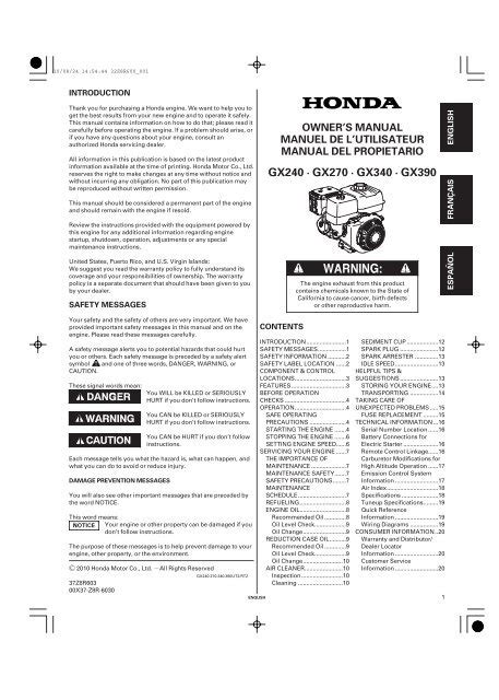 Honda gx k1 service handbuch gx240 gx270 gx340 gx390. - Full version imagina student activities manual second edition answer key.