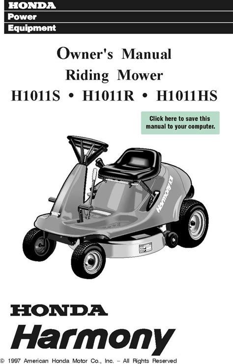 Honda harmony 1011 riding mower manual. - Manuale del trattore da giardino husqvarna 54.