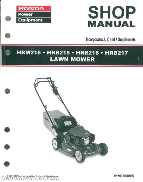 Honda harmony hrb216 lawn mower manual. - Mitos y leyendas de la plata.