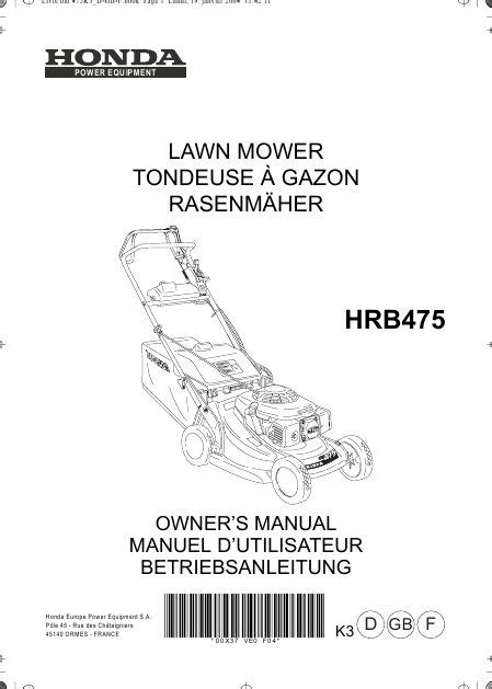 Honda hrb 475 manuale di servizio. - Disegno per architetti manuale di costruzione e progettazione.
