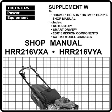 Honda hrr216 vxa vya rasenmäher service reparaturanleitung 61vg3600we6. - Phöbus, ein journal für die kunst.