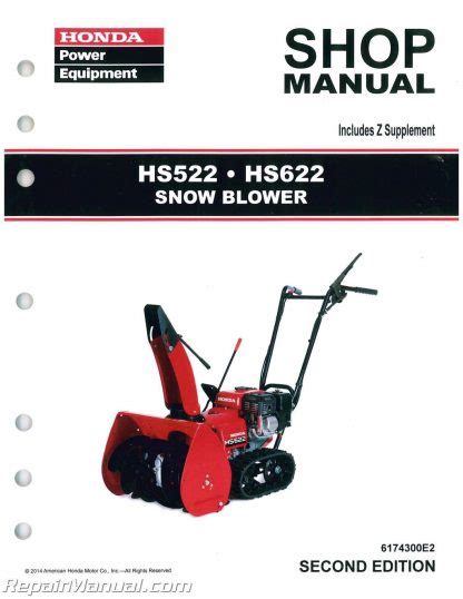 Honda hs622 snowblower factory shop manual. - Lezen en de openbare bibliotheek in nederland.