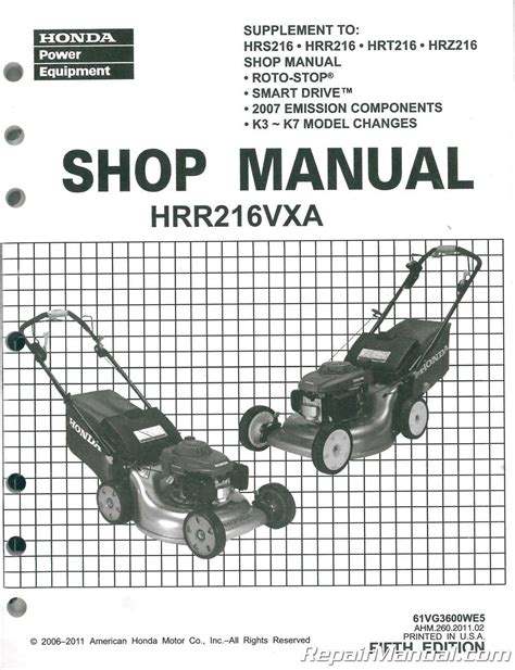 Honda lawn mowers hrc216hxa repair manuals. - Application and setting guide abb group.
