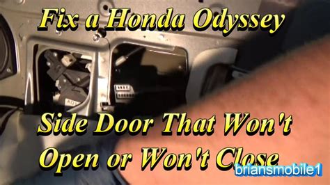Honda odyssey automatic door not closing. Switch on the toggle switch. Push the power buttons for the sliding door and keep the pressure until the doors close. If this still doesn’t work, then reset the switch … 