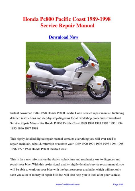 Honda pc800 pacific coast workshop repair manual download all 1989 1996 models covered. - Letters of indemnity a guide to good practice.