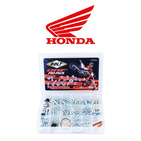Honda pro pack. Boîte de Vis Complète BOLT Pro Pack pour Motocross HONDA 125/250/500 CR - Kit Visserie Motocross Vintage 210 Pièces. Qualité et finition irréprochables ! 