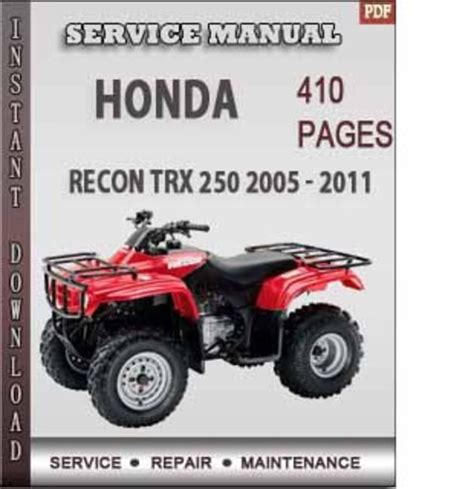 Honda recon trx 250 2005 2011 factory service repair manual download. - Selbstmord als mitversichertes ereignis der todesfallversicherung..