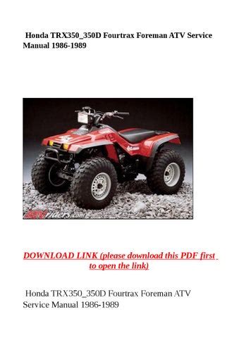 Honda repair manual fourtrax foreman trx350 350d 86 89. - Power up a practical students guide to online learning 2nd edition.