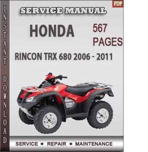 Honda rincon 680 4 wheeler manual. - Onan 7000 comercial fuel generator service manual.