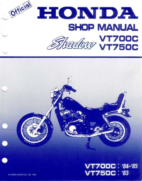 Honda shadow vt700c 1983 1985 service repair manual. - La pra paration des moteurs modernes.