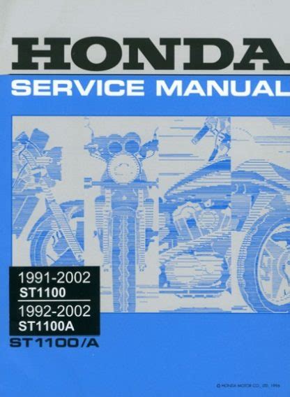 Honda st1100 st1100a full service repair manual 1991 2002. - Manuale di servizio della gru omega 15.