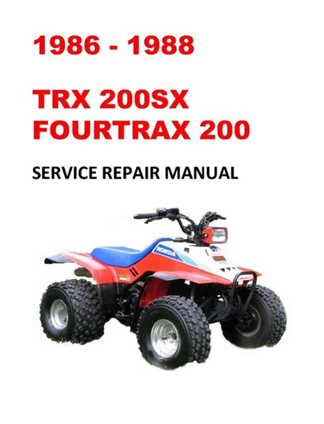Honda trx 200 1986 owners manual. - Crown sp3400 four point lift truck service and parts manuals.