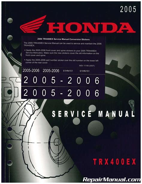 Honda trx 400ex 2005 2009 servicio de reparación de fábrica descarga manual. - Ezgo 2 cycle golf cart manual.