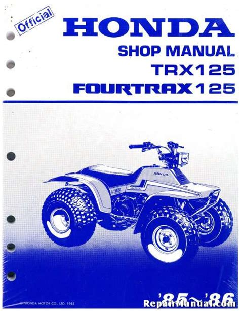Honda trx125 fourtrax 125 atv service repair manual 1985 1986. - Sheehys manual of emergency care 7e newberry sheehys manual of emergency care.