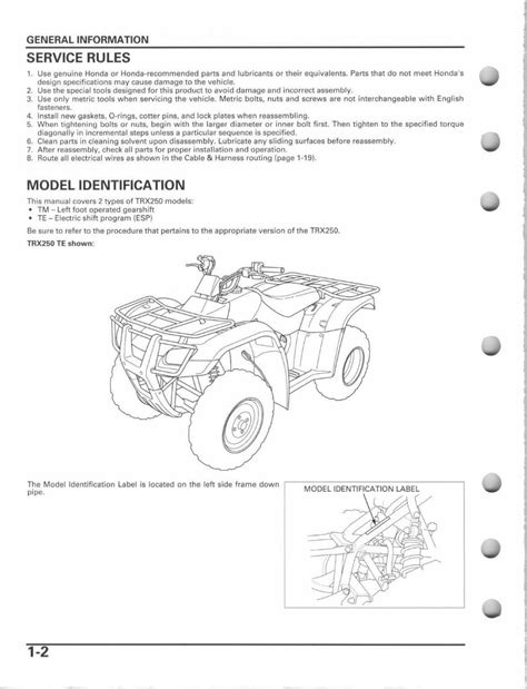 Honda trx250 tm recon service manual repair. - Manual de instrues maquina de fazer po britania.