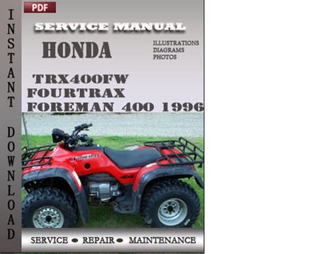 Honda trx400fw fourtrax foreman 400 1996 service repair manual. - Va los a lectriques guide dachat.