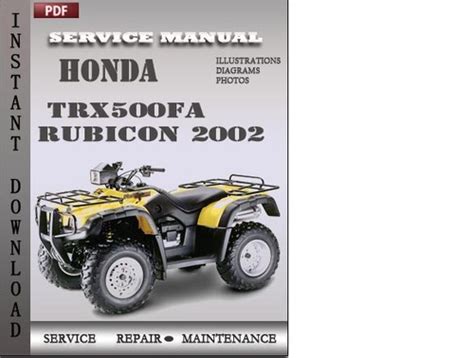Honda trx500fa rubicon 2002 service repair manual download. - Mercury 225 saltwater series shop manual.