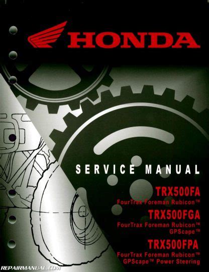 Honda trx500fpa fourtrax foreman rubicon gpscape power steering full service repair manual 2005 2012. - Die repräsentation von männlichkeit im punk und rap.
