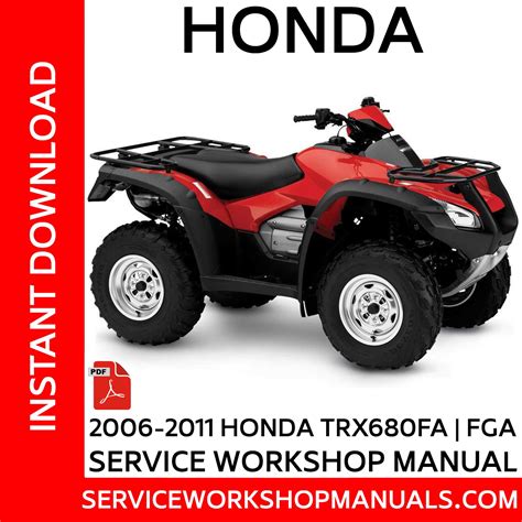 Honda trx680fa fga fourtrax rincon 2006 2010 atv factory service manual honda factory service manual. - Gates timing belt replacement manual renault.