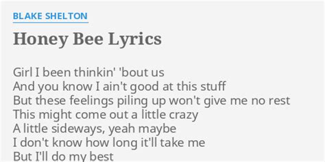 Honey Bee Lyrics 歌词-Blake Shelton-MusicEnc