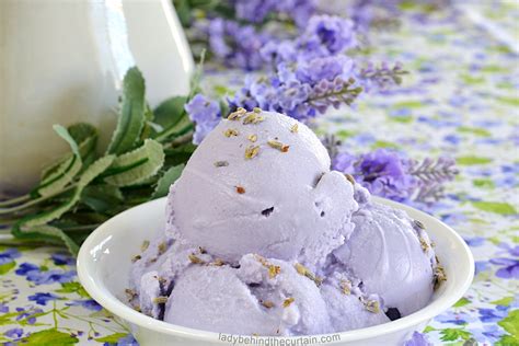 Honey lavender ice cream. 1 cup raw honey. 2 tbsp dried lavender flowers. Instructions. Fill your glass jar ¼ full with dried lavender. Add the honey to the jar and combine. Push the air bubbles out of the honey with the ... 
