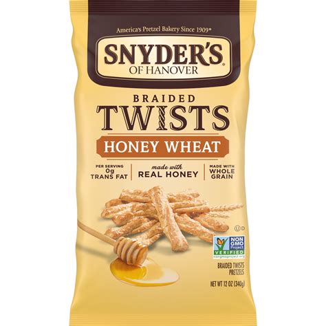 Honey wheat pretzels. Personalized health review for Clancy's Pretzel, Honey Wheat: 110 calories, nutrition grade (C plus), problematic ingredients, and more. Learn the good & bad for 250,000+ products. 