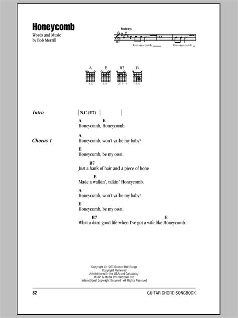 Honeycomb sheet music for voice, piano or guitar (PDF)