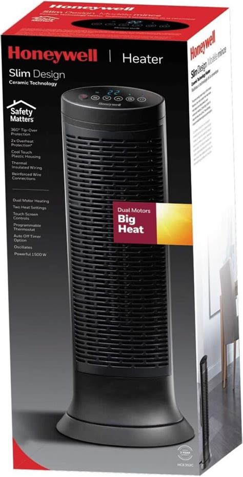 Honeywell HCE352C Digital Ceramic Tower Heater, Black