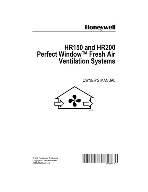 Honeywell Ventilation Hood HR200 User Guide