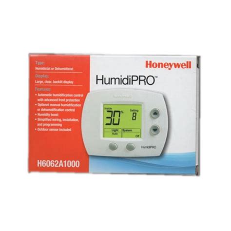 Honeywell Manuals Control Unit HumidiPRO H6062A1000/U Installation instructions manual Honeywell HumidiPRO H6062A1000/U Installation Instructions Manual Digital humidity control Also See for HumidiPRO H6062A1000/U: User manual (36 pages) 1 2 3 4 5 6 7 8 9 10 11 12 13 14 15 16 17 18 19 20 21 22 23 24 25 26 27 28 29. 
