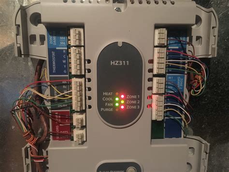 Jan 14, 2024 · Got a Honeywell HZ311 Truezone, starting unit (no call on thermostats, OFF), fire up purge steady yellow all 3 Zones green, then pruge light off Zone 1 red, Zone 2 green, Zone 3 red, Head LED steady r … read more . 