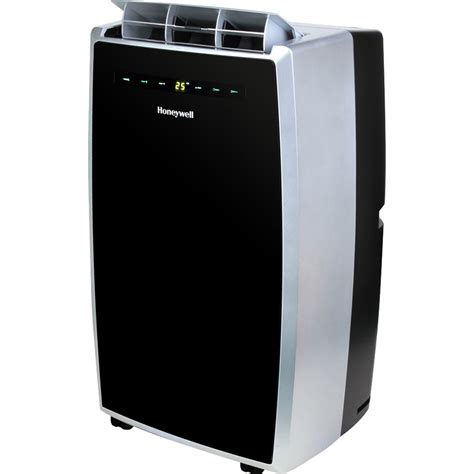 Description. Stay cool and dry with the high capacity 14,000 BTU HJ4CESWK9 Honeywell Portable Air Conditioner. This 3-in-1 unit helps you cover all the bases with AC cooling, a multi-speed fan, and a dehumidifier for indoor spaces up to 700 square feet. Designed for portability, this unit will save you money on energy costs by cooling only the .... 