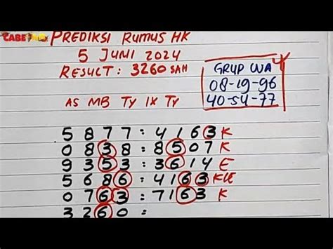 Hongkong hari ini rabu 5 juni 3019. Rumus jitu togel.