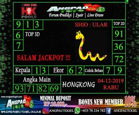 Hongkong rabu 10 04 2019. Nmr togel singapur hari.