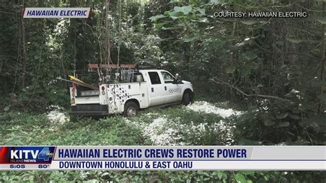 Honolulu power outage. May 18, 2023 · HONOLULU (HawaiiNewsNow) - HECO crews have restored power to more than 4,800 customers in Hawaii Kai. The outage started about 12:35 p.m., HECO said. Officials didn’t say what caused the outage ... 