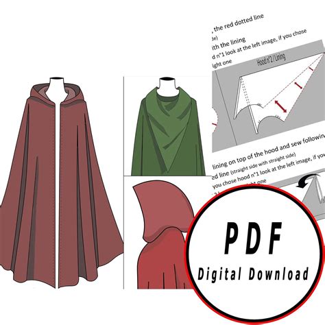 Hooded cloak pattern pdf. Childrens sewing pattern PDF, Hooded Cape Pattern Child, Girls Sewing Pattern pdf, Cape sewing pattern, Costume, Kids Cape Pattern, MAISIE Katie Murphy Dec 26, 2023 Item quality 
